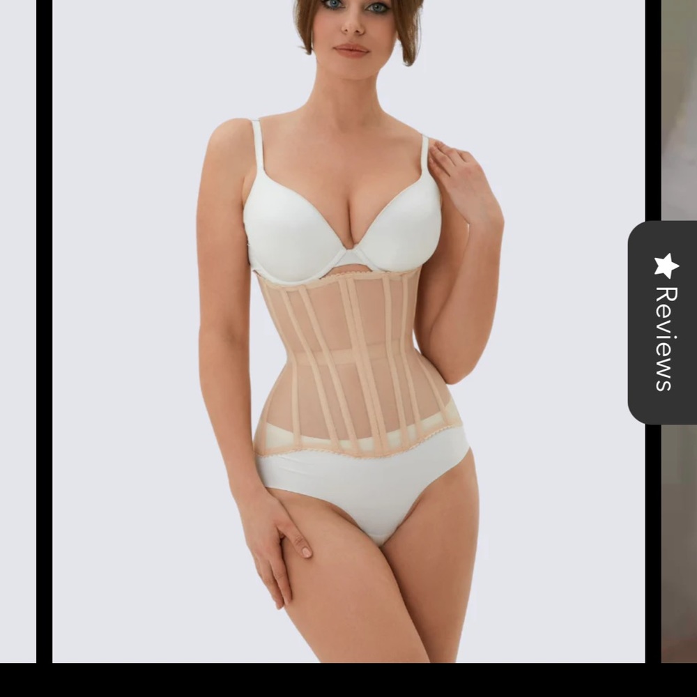 Cream and White Shapewear Set with Seamless Support